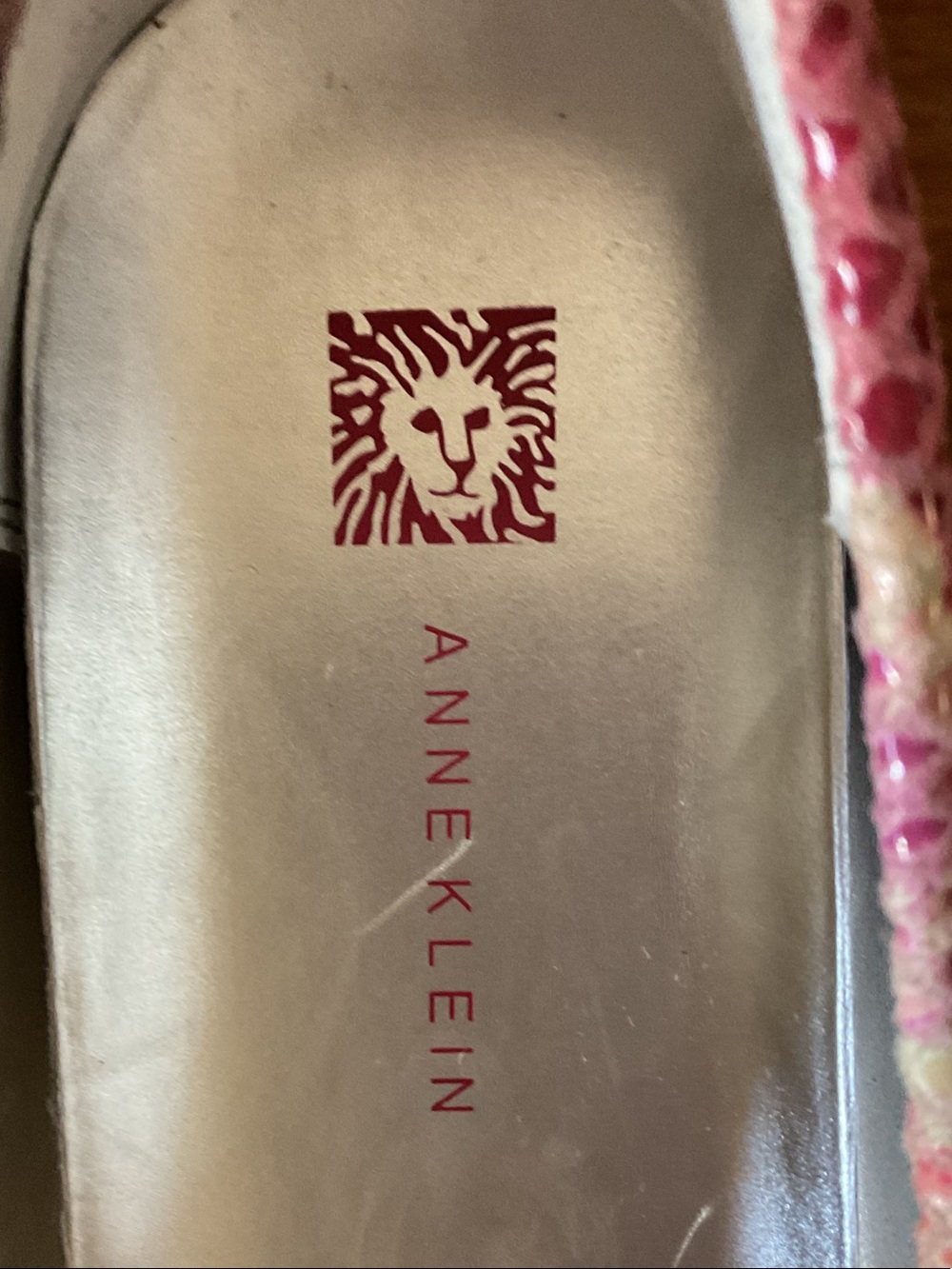 Anne Klein Pink Multicolor Leather Snake-Print Loafers with Gold Hardware - Picture 2 of 6